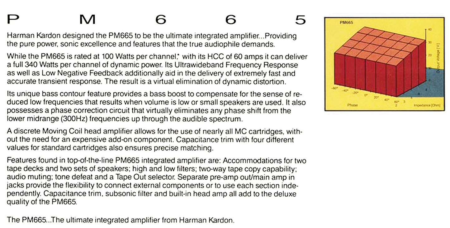 HARMAN KARDON PM 665 Amplificatore integrato