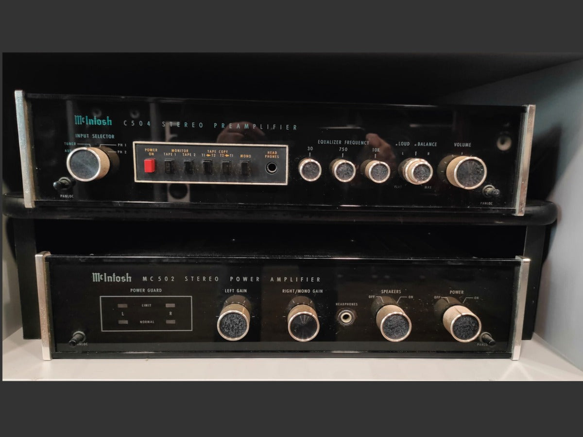 MCINTOSH C504 Preamplificatore + MC502 Finale stereo usato vintage