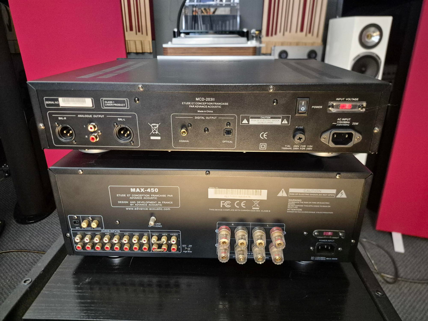 ADVANCE ACOUSTIC Amplificatore integrato MAX450 e lettore CD Audiophile MCD 203II