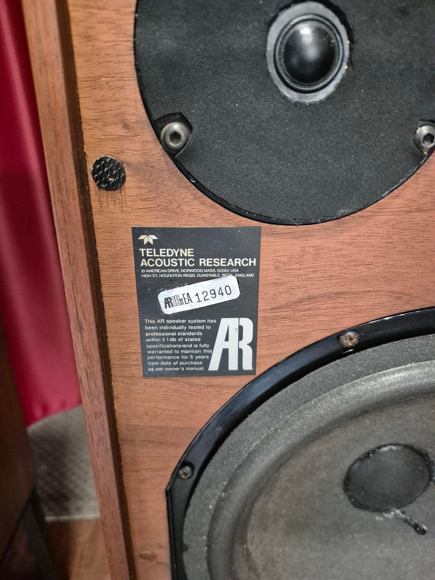 AR Acoustic Research Mod.10 Pigreco - Diffusori acustici storici