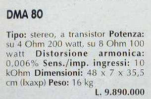 SPECTRAL DMA-80 Finale potenza stereo 2x100W alta corrente
